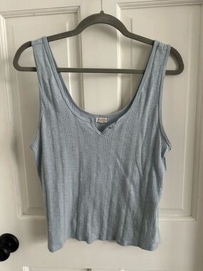 Anthropologie Pale Blue Ribbed Tank